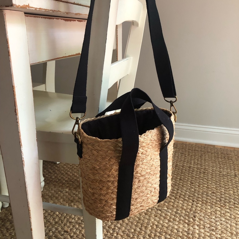 New: J Crew Raffia Straw Mini Tote Bag - Picture 2 of 16